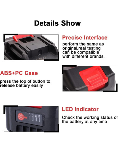 Batería de Litio 21V 4.0Ah con Cargador y LED SHINTYOOL
