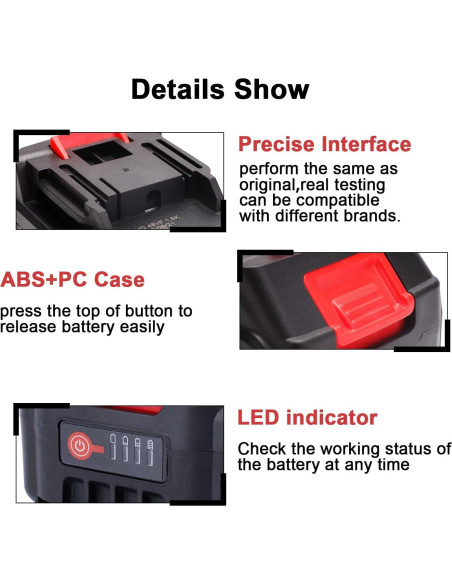 Batería de Litio 21V 4.0Ah con Cargador y LED SHINTYOOL