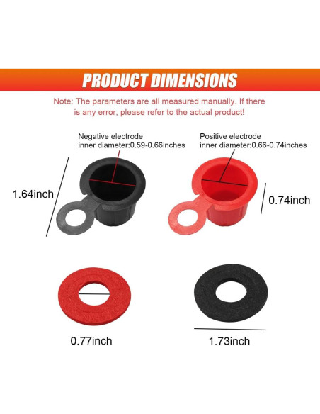 Cubierta de Terminal de Batería UHANBUT 4PCS Aislante Universal