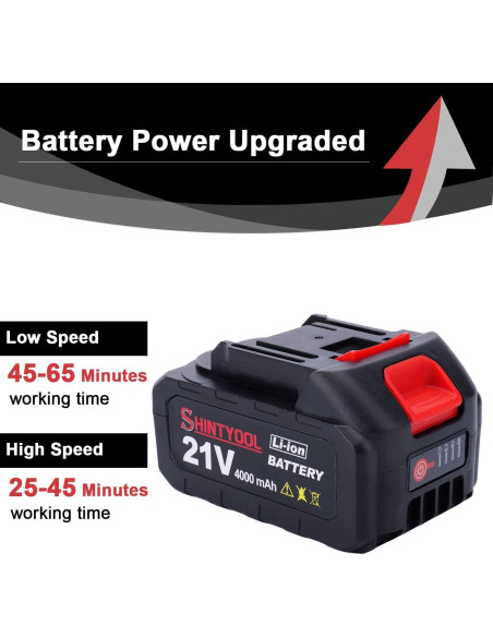 Batería de Litio 21V 4.0Ah con Cargador y LED SHINTYOOL