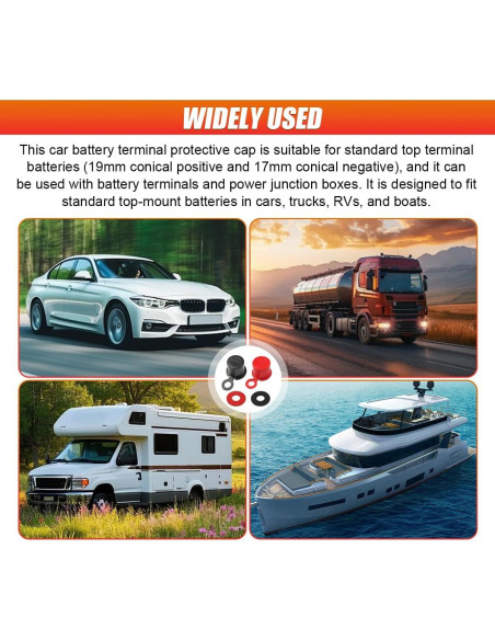 Cubierta de Terminal de Batería UHANBUT 4PCS Aislante Universal