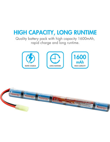 Batería Tenergy 8.4V 1600mAh NiMH + Cargador Mini Tamiya