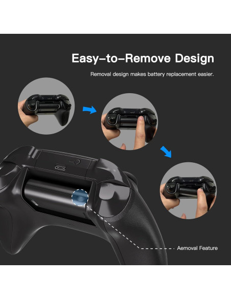 Paquete de 2 Baterías Recargables Xbox afbptek 1400mAh Carga Rápida