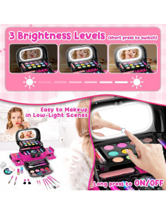 Kit de Maquillaje Rosa para Niñas - 58 Piezas con Espejo 2