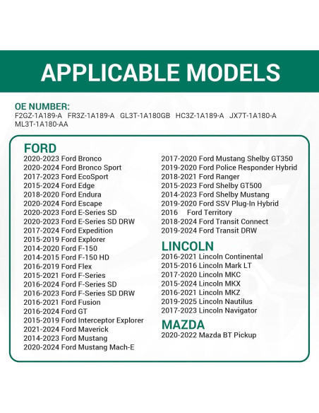 Sensor TPMS CDWTPS para Ford F-150 Mustang Ranger 4 Piezas