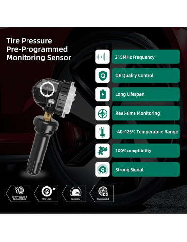 Sensor TPMS CDWTPS para Ford F-150 Mustang Ranger 4 Piezas
