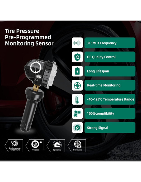 Sensor TPMS CDWTPS para Ford F-150 Mustang Ranger 4 Piezas
