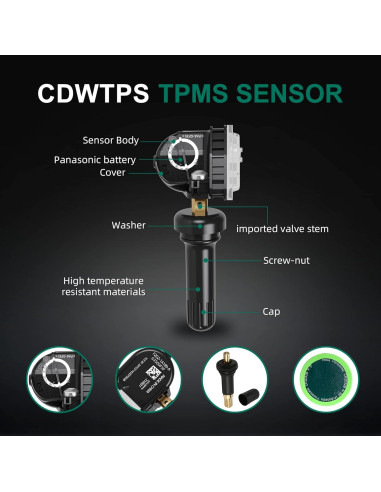 Sensor TPMS CDWTPS para Ford F-150 Mustang Ranger 4 Piezas