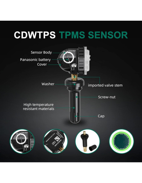 Sensor TPMS CDWTPS para Ford F-150 Mustang Ranger 4 Piezas