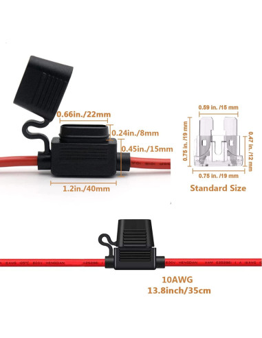 Portafusibles Automotriz VRUPIN 10 AWG con 24 Fusibles 15A-40A