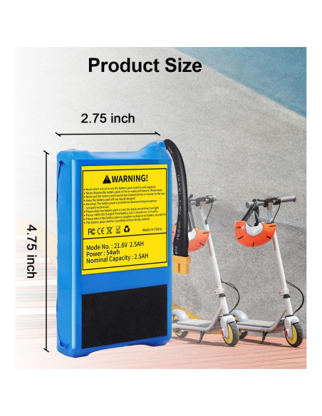 Batería de Reemplazo 21.6V 2.5Ah SmooSat E9/E9 Pro/E9 Apex