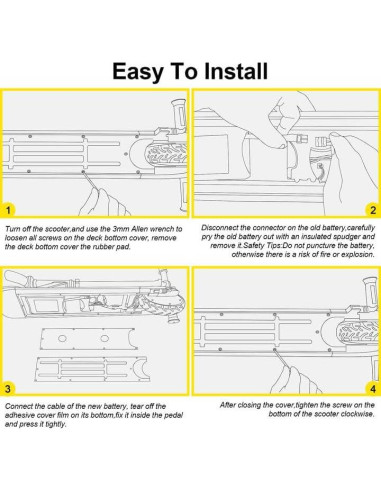 Batería de Reemplazo 21.6V 2.5Ah SmooSat E9/E9 Pro/E9 Apex
