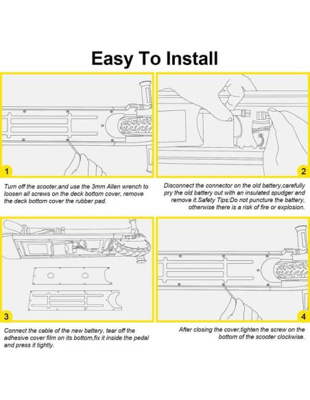 Batería de Reemplazo 21.6V 2.5Ah SmooSat E9/E9 Pro/E9 Apex