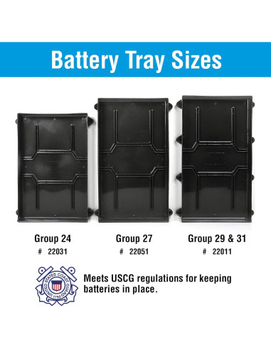 Bandeja de Batería Seachoice Grupo 24 con Correa 28.8x18.5cm