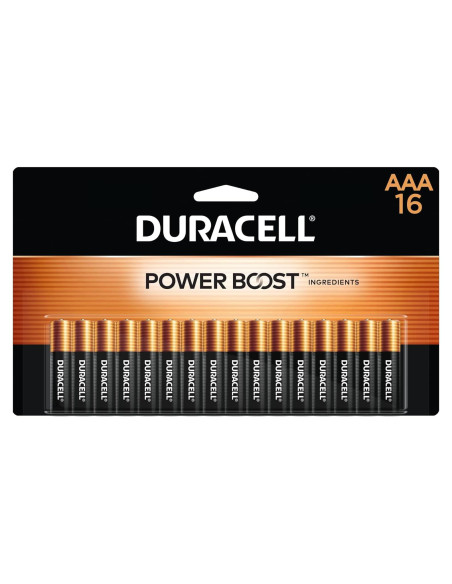 Baterías Duracell Coppertop AAA Power Boost - Paquete de 16