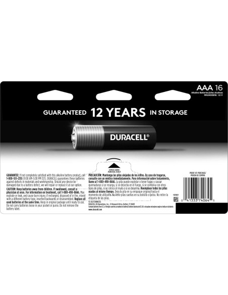 Baterías Duracell Coppertop AAA Power Boost - Paquete de 16