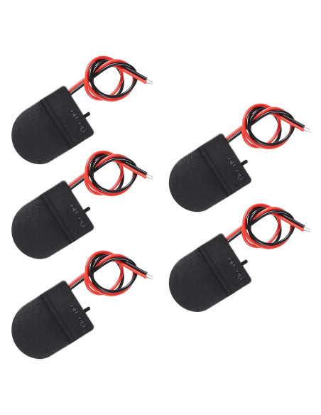 5 Soportes de Batería CR2032 con Interruptor ON-OFF Negro