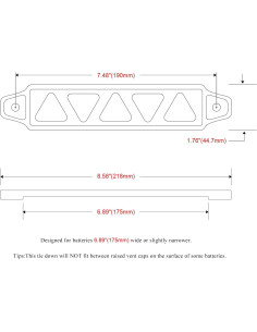 Soporte de Batería ARONOVA AL1420-10-SV con Pernos de 25cm 2