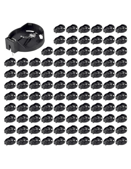 100 Soportes de Batería CR2032 con 2 Pines de Montaje