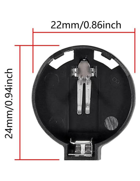 100 Soportes de Batería CR2032 con 2 Pines de Montaje