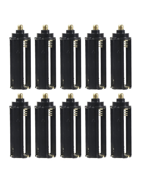 10pcs Soporte de Batería Cilíndrica Negra para 3 Baterías AAA