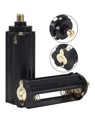 10pcs Soporte de Batería Cilíndrica Negra para 3 Baterías AAA