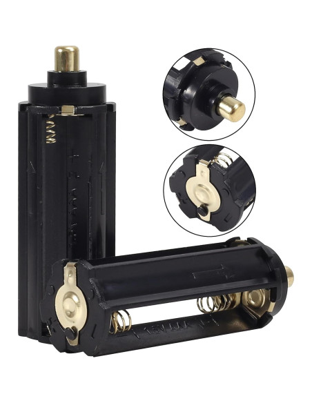 10pcs Soporte de Batería Cilíndrica Negra para 3 Baterías AAA