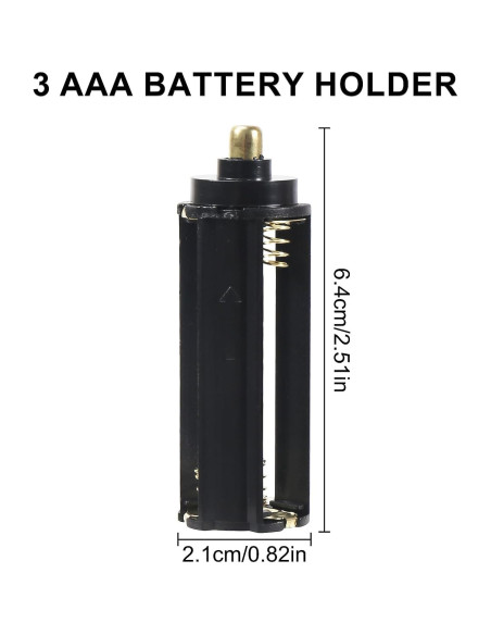 10pcs Soporte de Batería Cilíndrica Negra para 3 Baterías AAA