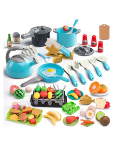 Juego de Cocina Infantil Zero Zoo 105 Piezas Turquesa