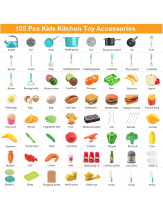 Juego de Cocina Infantil Zero Zoo 105 Piezas Turquesa 2