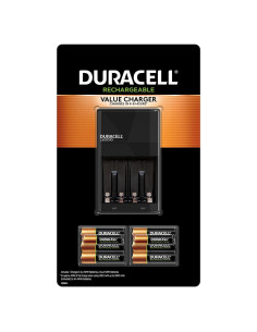 Cargador Duracell Ion Speed 1000 con 6 AA y 2 AAA recargables