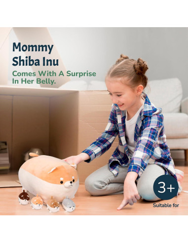 Juguete de Peluche PixieCrush Shiba Inu y 4 Cachorros