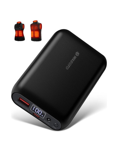 Chaleco Calentado WASOTO 16000mAh 9V con Pantalla LED