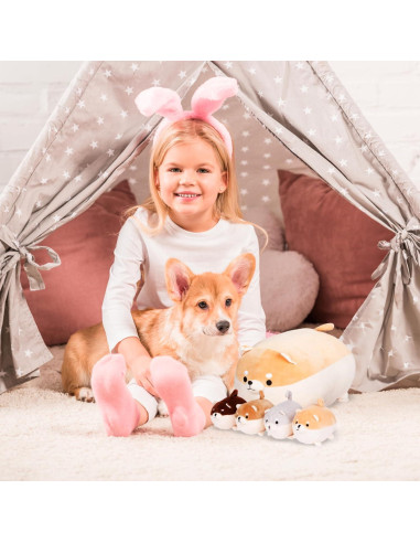 Juguete de Peluche PixieCrush Shiba Inu y 4 Cachorros