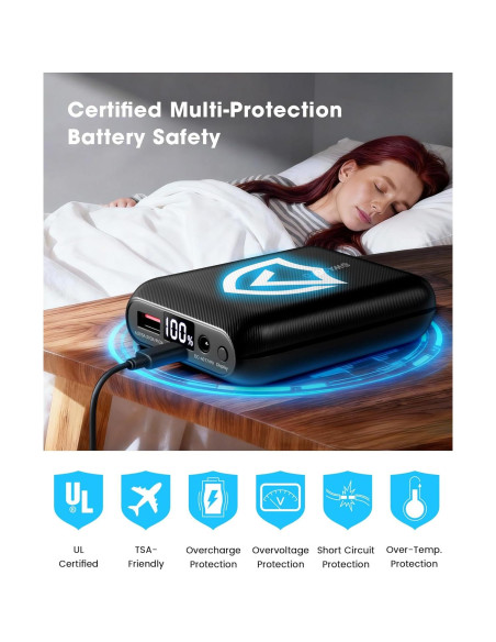 Chaleco Calentado WASOTO 16000mAh 9V con Pantalla LED