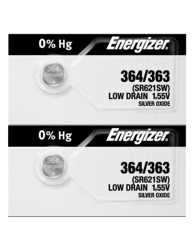 2 Baterías de Óxido de Plata Energizer 364 para Reloj