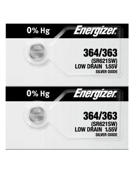 2 Baterías de Óxido de Plata Energizer 364 para Reloj