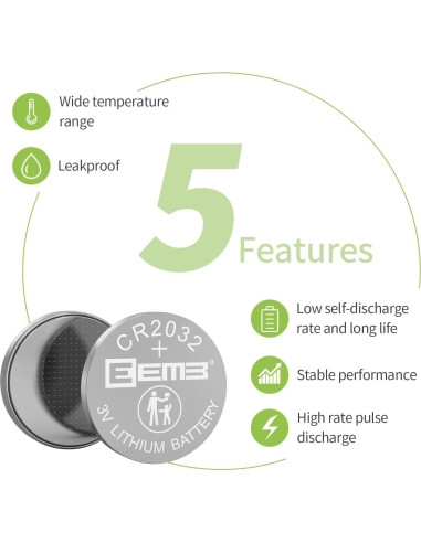 Baterías de Litio EEMB CR2032 - Paquete de 20 Unidades 3V
