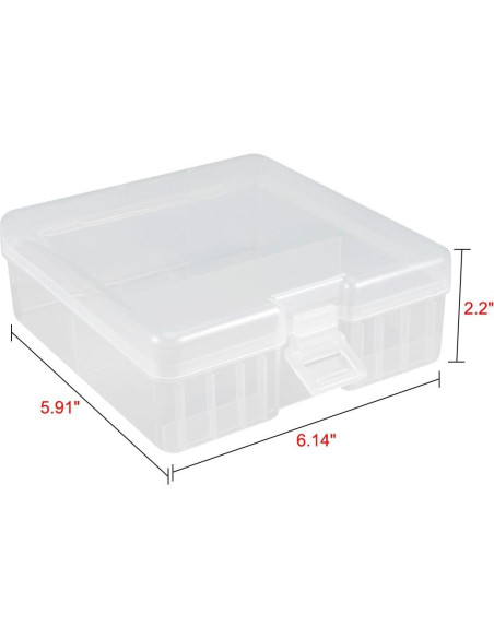 Caja de Almacenamiento de Baterías uxcell Transparente 156x150x56mm
