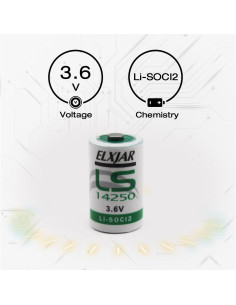 Paquete de 5 Baterías de Litio LS-14250 3.6V 1200mAh para Medidores 2