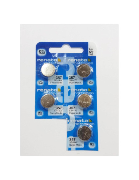 Baterías Renata 357 Óxido de Plata 0% Mercurio - Paquete de 5