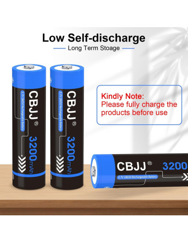 Batería Recargable 3.7V 18650 3200mAh CBJJ - Paquete de 2