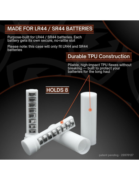Estuche para Baterías Slimline LR44/SR44 WLG Creations - 8 Baterías