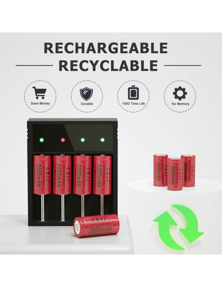 Batería Recargable Litio 3.7V 2800mAh CBJJ para Linterna