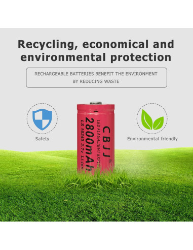 Batería Recargable Litio 3.7V 2800mAh CBJJ para Linterna