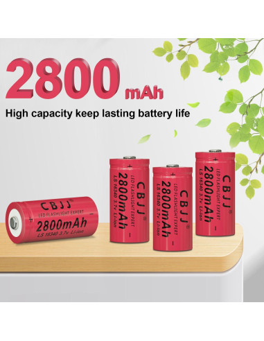 Batería Recargable Litio 3.7V 2800mAh CBJJ para Linterna