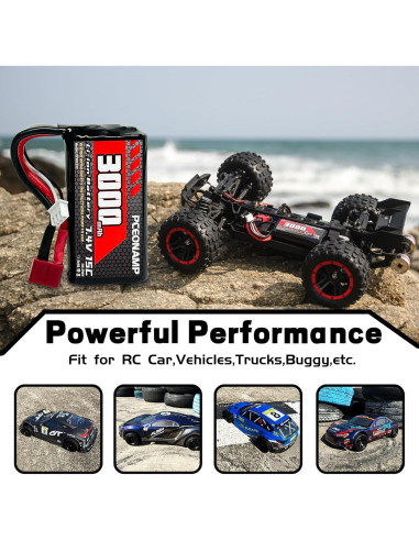 Batería Li-ion 7.4V 3000mAh PCEONAMP para coches RC 1/10 1/12 1/16