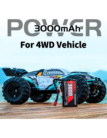 Batería Li-ion 7.4V 3000mAh PCEONAMP para coches RC 1/10 1/12 1/16