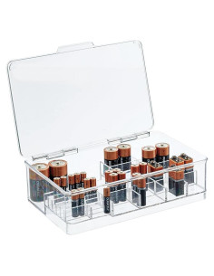 Organizador de Baterías Apilable mDesign 18.4x26.8cm Transparente