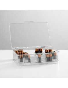 Organizador de Baterías Apilable mDesign 18.4x26.8cm Transparente 2